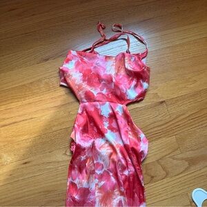 Floral Pink and Red Dress